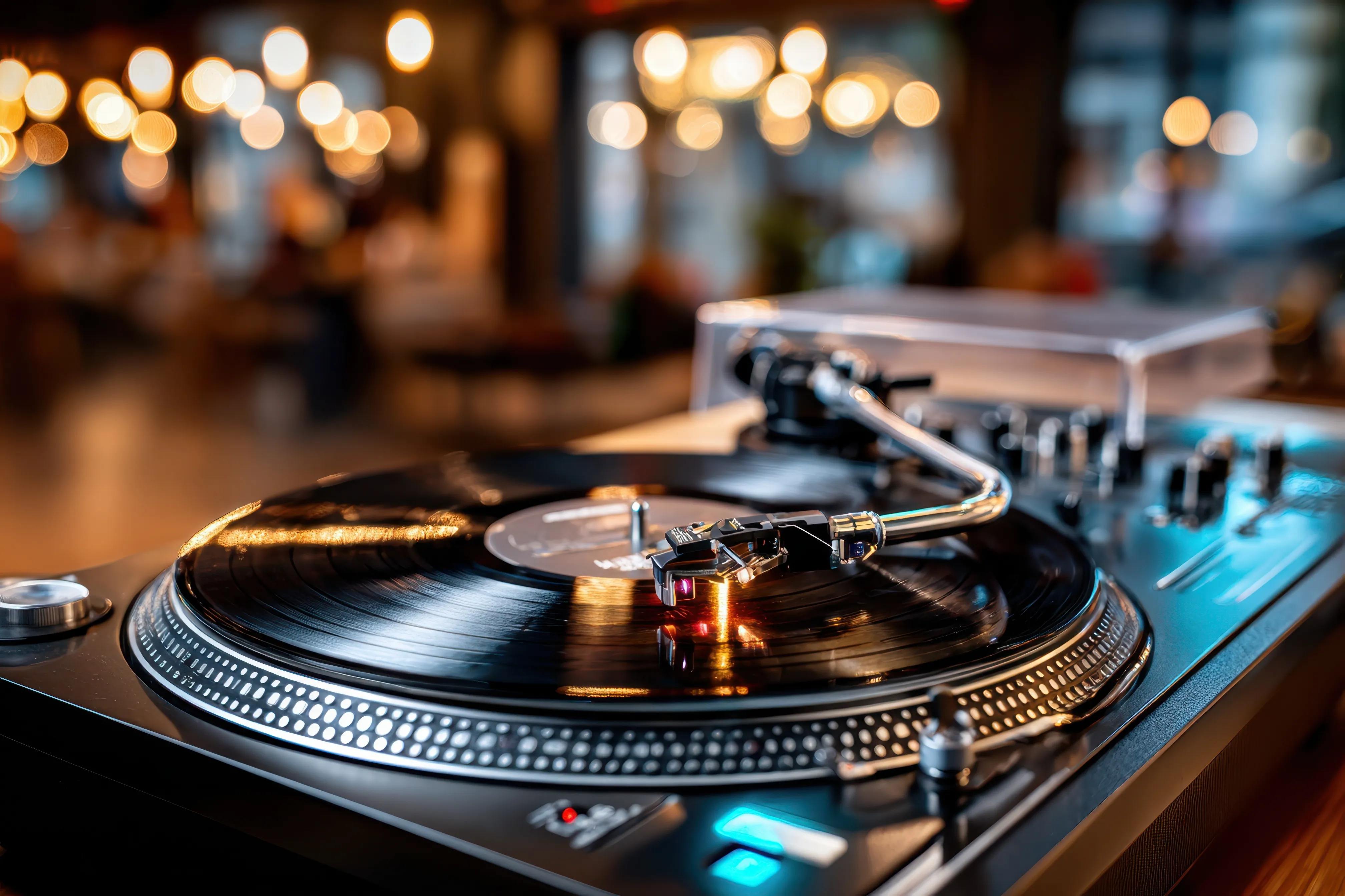 Platespiller med diffus bakgrunn 